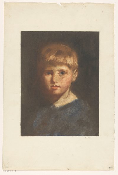 Retrato de un niño desconocido de Heinrich M. Krabbé (signed by artist)