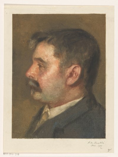 Retrato de un hombre desconocido de Heinrich M. Krabbé (signed by artist)