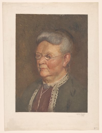 Retrato de una anciana de Heinrich M. Krabbé (signed by artist)