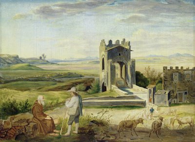 Paisaje de Campagna cerca del Puente Nomentano de Heinrich Maria von Hess