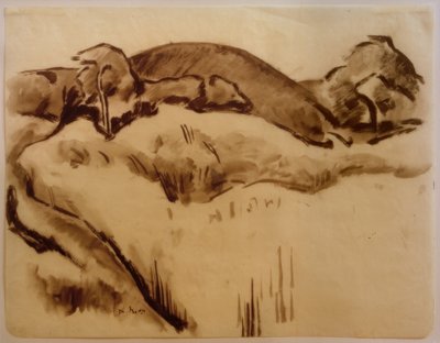 Paisaje con cordillera de Heinrich Nauen