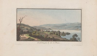 Vista de Lüscherz en el lago de Bienne
Luschertz, près du Lac de Bienne (título en el objeto)
Paisajes en Suiza (título de la serie)
Sammlung einiger Aussichten in der Schweiz (título de la serie) de Heinrich Rieter