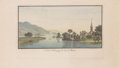 Vista de la isla de San Petersburgo en el lago de Biel
L