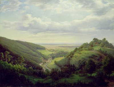 Vista desde el Castillo Heilenberg en Jugenheim en el Rin, 1846 de Heinrich Schilbach