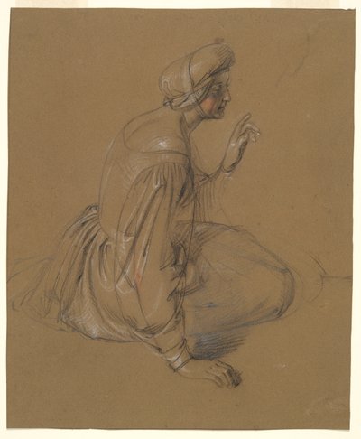 Estudio de una mujer sentada: Santa Isabel de Heinrich Schwemminger