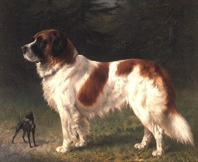 Un San Bernardo y un Pinscher Miniatura de Heinrich Sperling