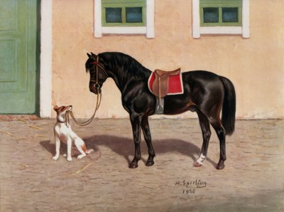 Caballo negro / después de H. Sperling de Heinrich Sperling