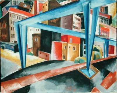 Viaducto frente a los Vorsetzen en Hamburgo, 1921 de Heinrich Stegemann