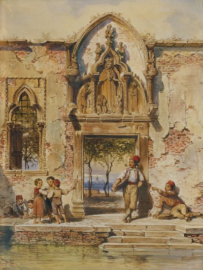 Escena de género en Venecia de Heinrich Stohl