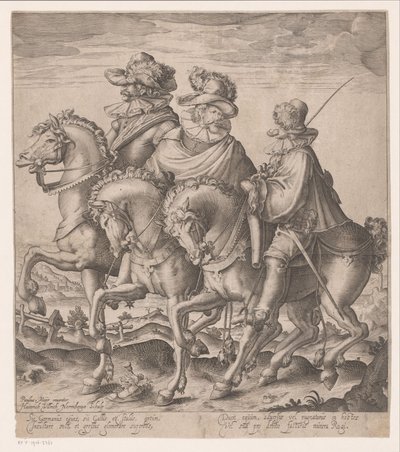 Hombre alemán, francés e italiano a caballo de Heinrich Ulrich