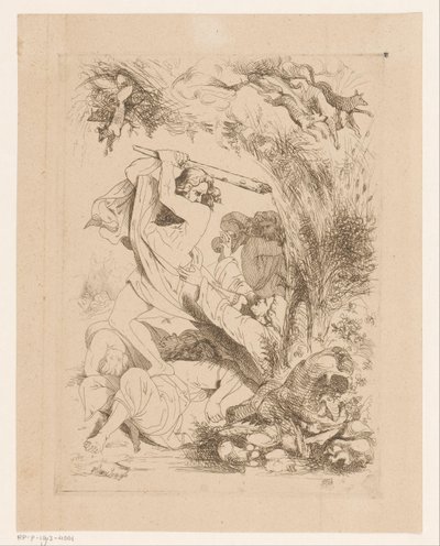 Sansón derrota a los filisteos ira (ira) Pecados Capitales y la Caída (título de la serie) de Heinrich Vianden