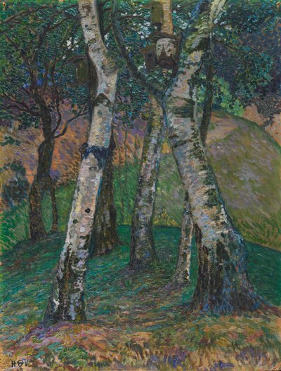 Abedules en el Barkenhoff, 1913 de Heinrich Vogeler