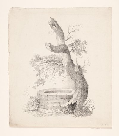 Un viejo árbol junto a un pozo de Heinrich Wenzler