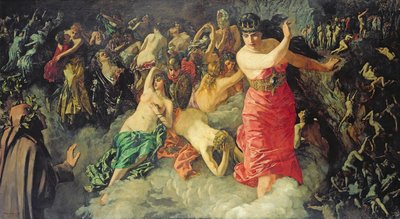 Escena de la Divina Comedia de Dante de Heinrich Wilhelm Truebner