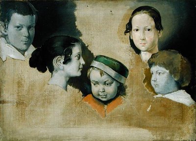 Los cinco hijos mayores del pintor Julius Schnorr von Carolsfield (1794-1872), c.1839-40 de Heinrich Wilhelm Truebner