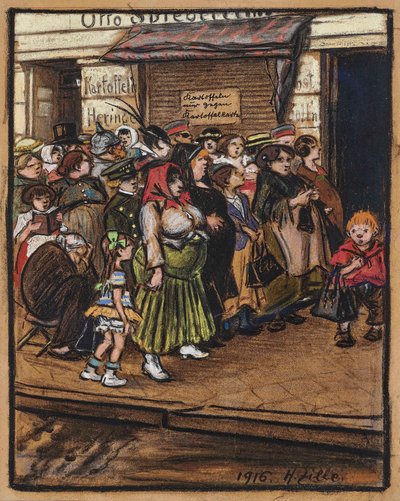 Cola de patatas, 1916 de Heinrich Zille