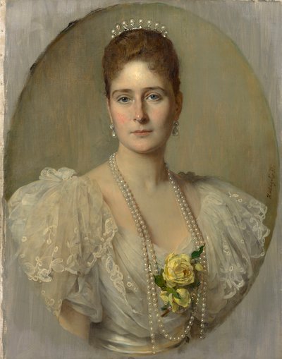 Retrato de la Emperatriz Alexandra Fyodorovna de Rusia 1872-1918, esposa del Zar Nicolás II, 1897 de Heinrich von Angeli