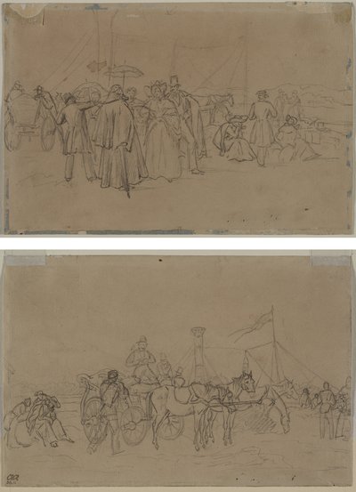 Pasajeros para el vapor del Rin (recto) Pasajeros para el vapor del Rin (verso) de Heinrich von Mayr