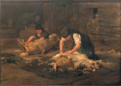 La esquila de ovejas de Heinrich von Zügel