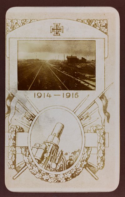 Primera Guerra Mundial: Ucrania en los años 1914-1916 durante la invasión del ejército alemán. Vías del tren de Heldenfriedhof Dsessentniki (attr. to)