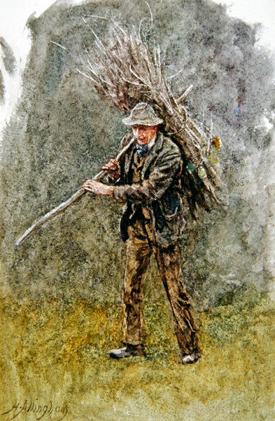 Un fajo de leña de Helen Allingham