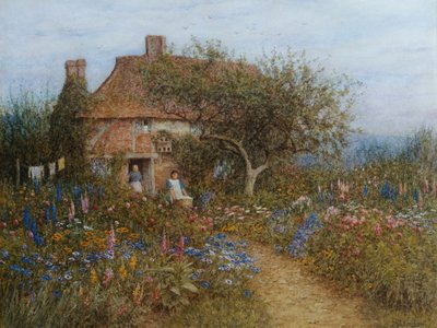 Una cabaña cerca del arroyo, Witley, Surrey de Helen Allingham
