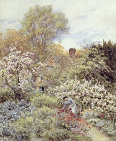Un jardín en primavera de Helen Allingham