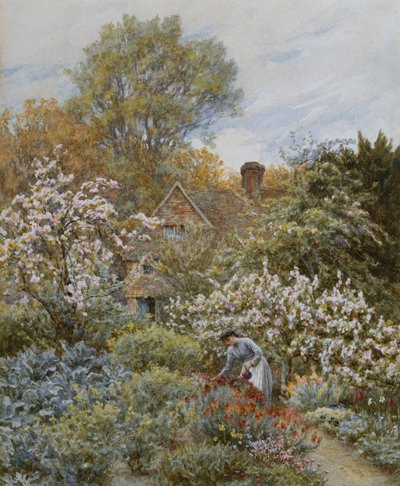 Un jardín en primavera de Helen Allingham