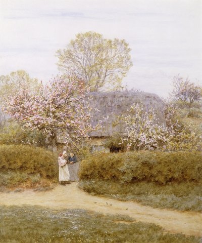 En School Green, Isla de Wight de Helen Allingham