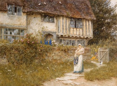 Junto a la vieja puerta de la iglesia, granja Smarden, Kent de Helen Allingham