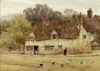 Junto a la vieja cabaña de Helen Allingham