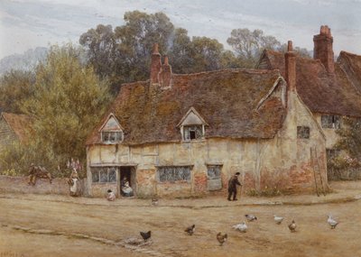 Junto a la vieja cabaña de Helen Allingham