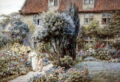 Jardín de la Granja Manor, Yorkshire, c.1901 de Helen Allingham