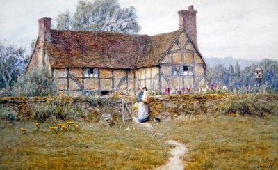 Vieja cabaña en Alfriston de Helen Allingham