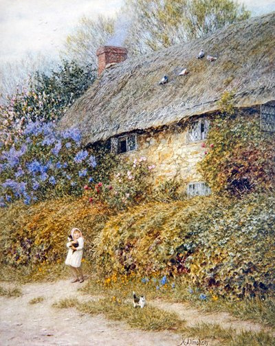 Vieja cabaña en Freshwater, Isla de Wight de Helen Allingham