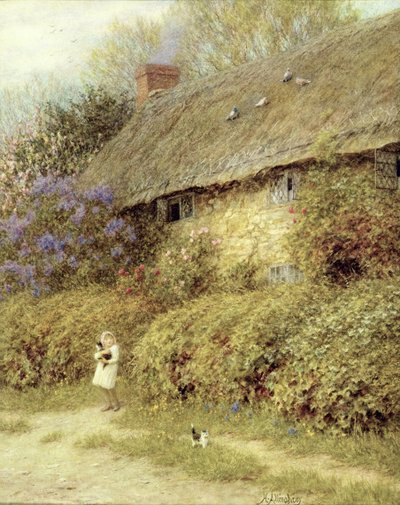 Vieja cabaña en Freshwater, Isla de Wight de Helen Allingham