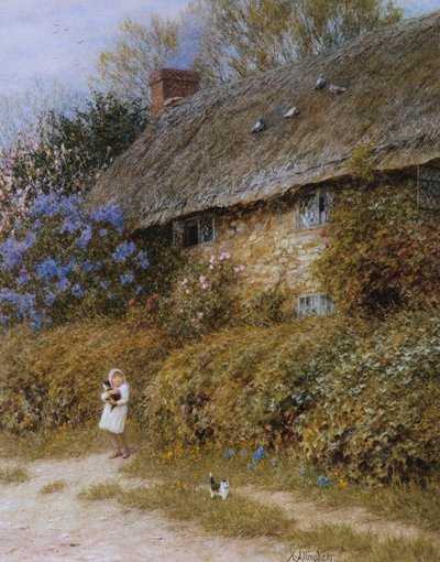 Vieja cabaña en Freshwater, Isla de Wight de Helen Allingham