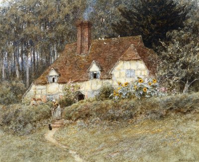 Vieja cabaña de Surrey de Helen Allingham