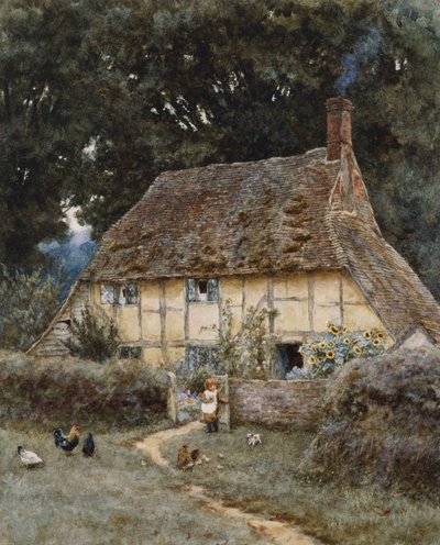 En el camino del arroyo, cerca de Witley de Helen Allingham