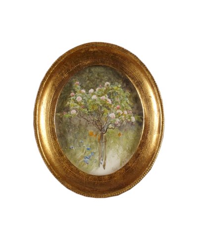 Rosal y lirios de Helen Allingham