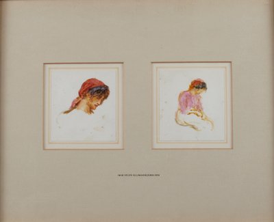 Estudio de una niña con pañuelo rojo de Helen Allingham