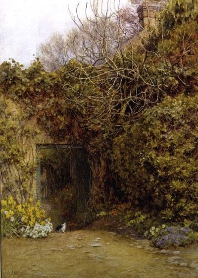 La puerta de la lechería, Farringford, hogar de Lord Tennyson de Helen Allingham