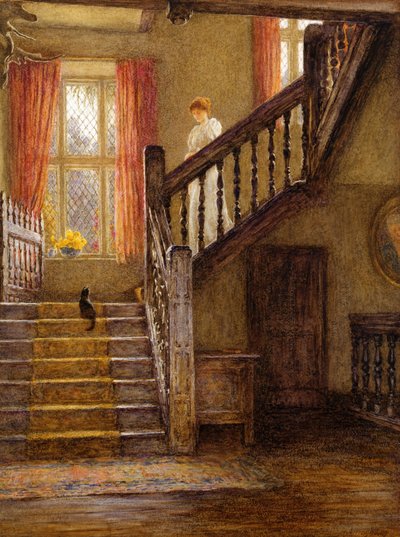 La escalera, Whittington Court, Gloucestershire de Helen Allingham