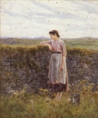 La joven lechera de Helen Allingham