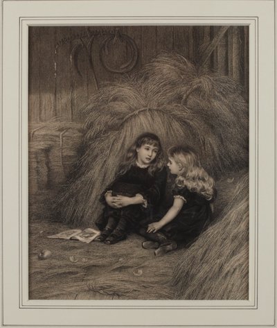 Dos chicas en un granero de Helen Allingham