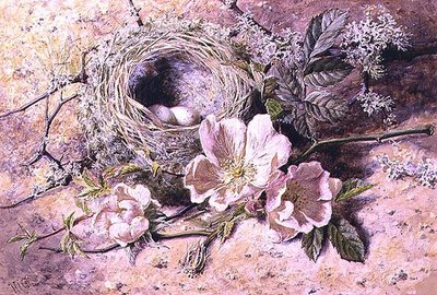 Floración y nido de pájaros de Helen Cordelia Coleman Angell