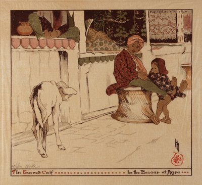 El Becerro Sagrado en el Bazar de Agra de Helen Hyde