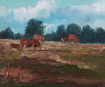 Vacas pastando, 2008 de Helen White