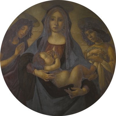 La Virgen y el Niño con San Juan y un ángel (después de Botticelli), finales del siglo XIX-XX de Helen d.1937 Coombe