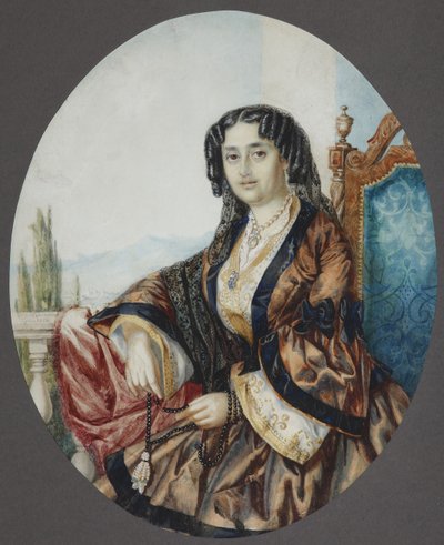 Retrato de la Princesa Nino Aleksandrovna Griboyedova de soltera Chavchavadze, 1856 de Helene Franken